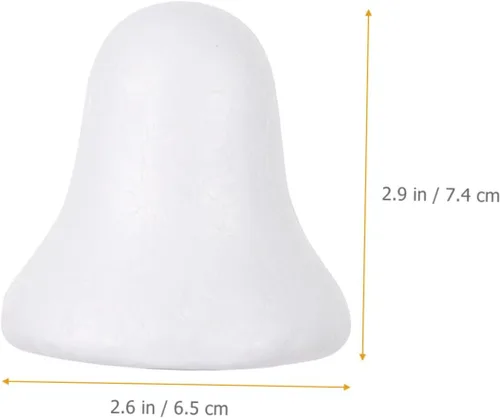 Vista 7 de 20 cascabeles de espuma, campanas de Navidad, suministros de manualidades, kits de modelado de bolas de espuma blanca, adornos colgantes para árbol