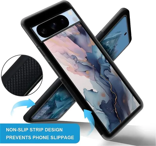 Vista 1221 de Compatible con Google Pixel 4A 5G Mobile Case Creative Acrylic Panel trasero Silicona Protección Grip especialmente diseñado para Google Pixel 4A 5G