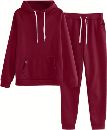 Vista 4 de SMIDOW Conjunto de sudadera con capucha para mujer, sudadera con capucha a juego, conjunto de descanso, ropa Y2K