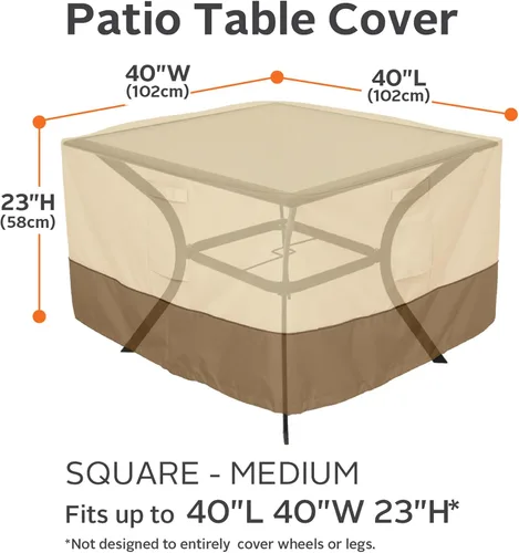 Vista 3 de Classic Accessories - Funda para mesa redonda Veranda de terraza, M, Pebble