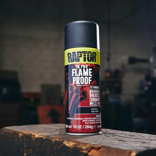 Vista 5 de RAPTOR Pintura para carrocería de automóviles a prueba de llamas, grado profesional, spray protector extra resistente para altas temperaturas, negro
