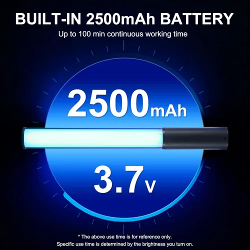 Vista 4 de Varita de luz LED RGB de 360° RGB para fotografía de estudio, luces de tubo alimentadas por batería, 12 efectos de iluminación, luz de cámara