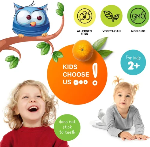 Vista 4 de DR. MORITZ Gomitas multivitamínicas y probióticos para niños, gomitas probióticas con sabor a bayas, sin azúcar