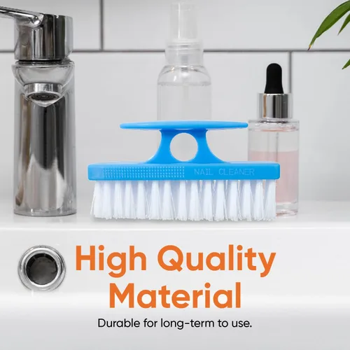 Vista 3 de Superio Cepillo de uñas para limpiar uñas, dedos de pies y pies, cepillo rígido multiusos, color azul