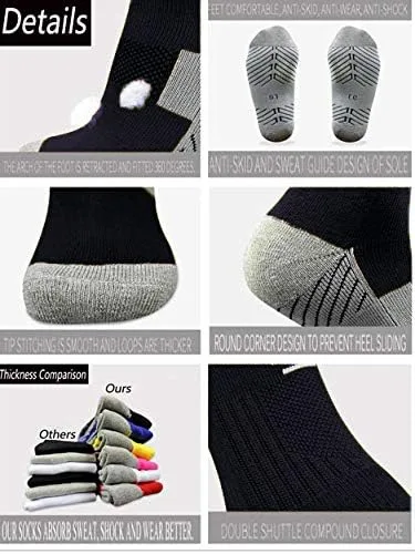 Vista 5 de Calcetines de fútbol de 312 pares de calcetines de fútbol transpirables hasta la rodilla para hombres, jóvenes y niños