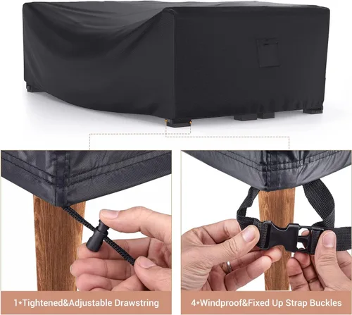 Vista 4 de Mrrihand Funda para Juego de Muebles de Patio Impermeable, Funda para Juego de Sofá Seccional de Exterior de Servicio Pesado 600D Funda para Juego