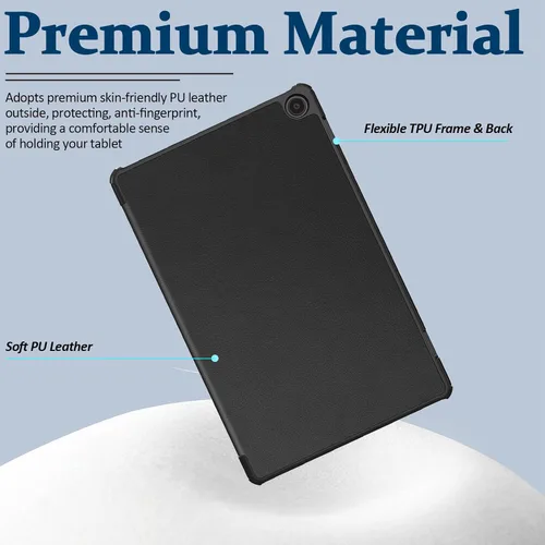 Vista 3 de Miimall Compatible con Fire Max 11 Tablet Case 2023, cubierta trasera ultradelgada y delgada, triple atril, de piel lisa, a prueba de golpes, funda