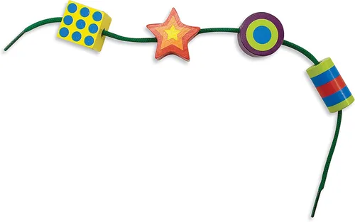Vista 8 de Cuentas de madera para enlazar Melissa & Doug, actividad educativa con 27 mostacillas y 2 cintas