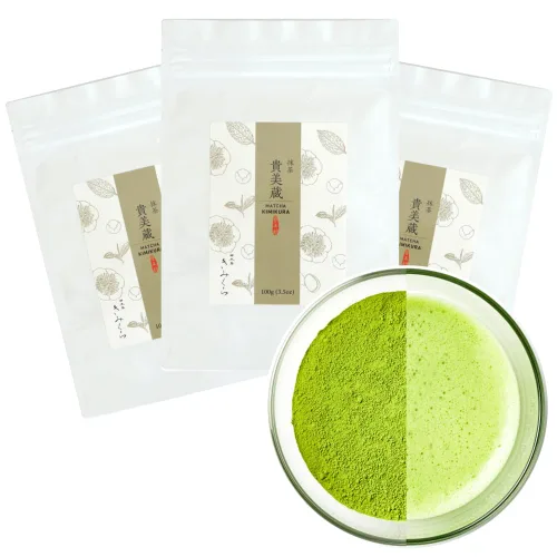Vista 9 de Té verde matcha ceremonial en polvo Kimikura Mezcla de Japón [lata de 30 g/1 oz] de JAPÓN Té japonés KIMIKURA