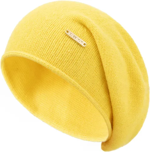 Vista 27 de Gorros de Punto Holgados para Mujeres de Cachemira Gorro de Esquí de Lana Tejida Suave y Cálido Gorro de Invierno A01-beige