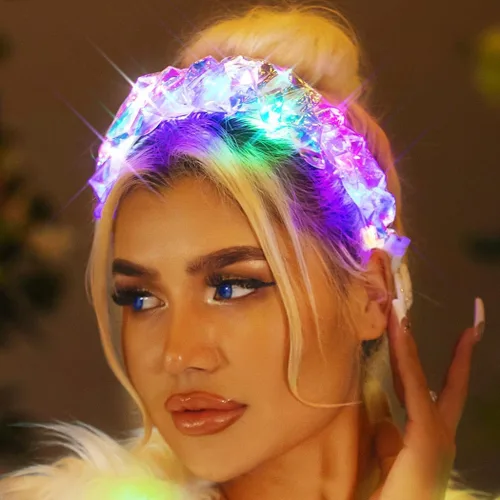 Vista 3 de CAKURE Diademas iluminadas con luces LED, accesorios para el cabello para mujeres y niñas