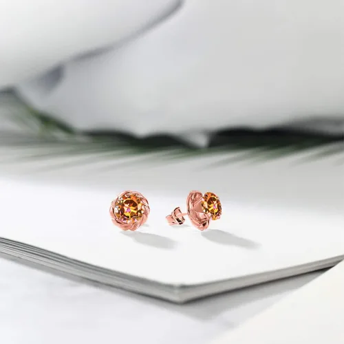 Vista 181 de Gem Stone King Aretes de plata de ley 925 de 0.236 in con piedra natal redonda para mujer