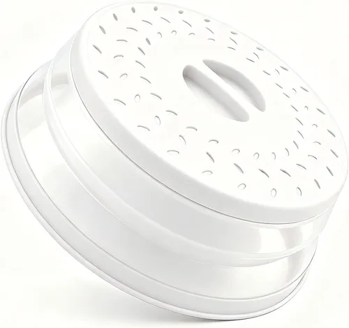 Vista 30 de Cubierta plegable para salpicaduras de microondas, cubierta para platos de microondas con ventilación de vapor, silicona y plástico sin BPA