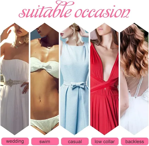 Vista 7 de ONESING 6 Pairs Adhesive Bra Invisible Bra Sticky Bra Strapless Backless Bra Nipple Covers for Women Reusable Pasties