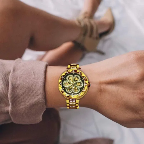 Vista 5 de Reginald Reloj mecánico para mujer, de moda, deportivo, Tourbillon, automático, impermeable, correa de acero inoxidable, Moda casual