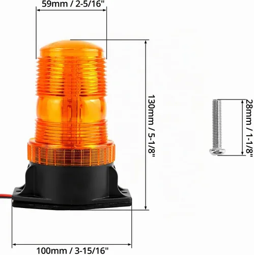 Vista 6 de QWORK Luces estroboscópicas LED ámbar, luces de baliza intermitentes de emergencia y advertencia para camiones, automóviles, autobuses, tractores