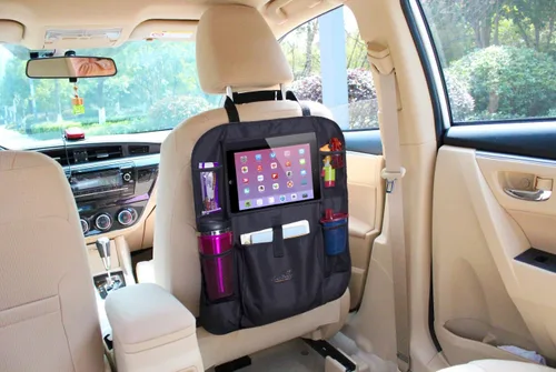 Vista 7 de Asiento trasero para carro Mom's Besty, organizador con soporte para tablet; bolsillo con pantalla táctil para tabletas Android e iOS de hasta 10.1