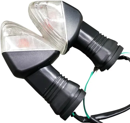 Vista 2 de Para Kawasaki Ninja ZX-6R 1000 KLE 500/650 VERSYS Z750S KLR 650 1 par blanco lente motocicleta luz de señal de giro delantero trasero intermitentes