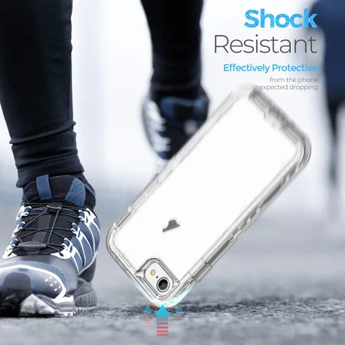 Vista 5 de ORIbox - Funda compatible con iPhone 7 Plus, compatible con iPhone 8 Plus, resistente a prueba de golpes, anticaída, funda transparente
