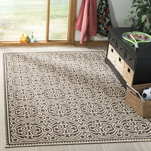 Vista 19 de SAFAVIEH Alfombra lavable para exteriores Linden Collection - 4 x 6 pies, aguamarina y crema, no desprende pelusa y fácil de limpiar, ideal