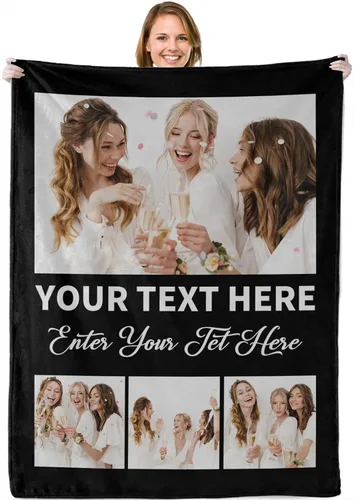 Vista 31 de Abybela Mantas personalizadas con fotos, mantas con fotos personalizadas con mis propias fotos, manta personalizada regalos para el día de la madre
