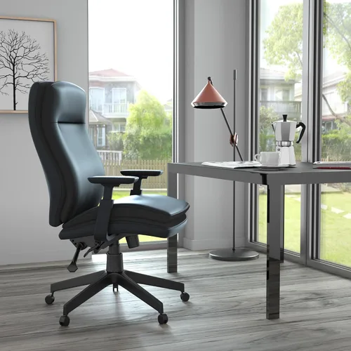 Vista 2 de Boss Office Products Silla ejecutiva de respaldo alto con brazos ajustables