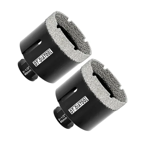 Vista 39 de DT-DIATOOL Broca de núcleo de diamante de 1/4 pulgada con hilo 5/8"-11 de vacío soldado para baldosas de porcelana, cerámica, gres, mármol, granito