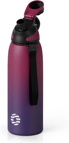 Vista 16 de Fjbottle Botella de agua aislada de acero inoxidable, botellas de agua a prueba de fugas de 32 onzas, vaso reutilizable de hielo, jarra de vacío