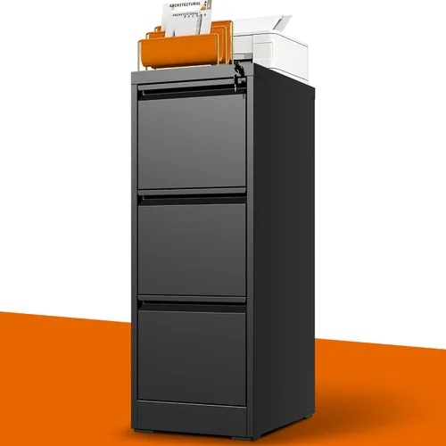 Vista 14 de Archivador de 2 cajones con cerradura, archivadores verticales de metal para oficina en casa, muebles de oficina para organización colgante, Negro