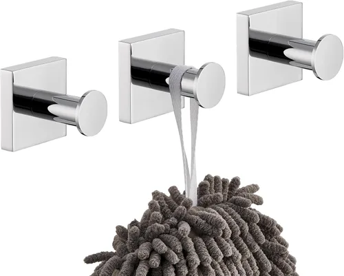 Vista 14 de KOKOSIRI Ganchos para bata, ganchos para toallas de baño, para pared, armario, cocina, toallas colgantes, accesorios de baño, color negro con acero