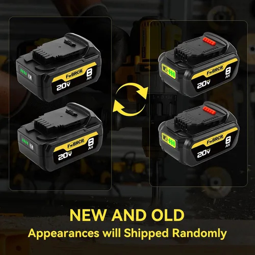 Vista 5 de 8.0Ah 20 voltios de repuesto para batería Dewalt 20V Max compatible con baterías Dewalt DCB200 DCB204 DCB206 DCB201 DCB203 DCB181 DCB180 paquete de 2