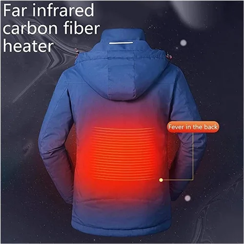 Vista 3 de Chaqueta térmica para Mujer, Chaqueta con Capucha eléctrica delgada, adecuada para deportes al aire Libre, Ciclismo y motos, Pesca, esquí