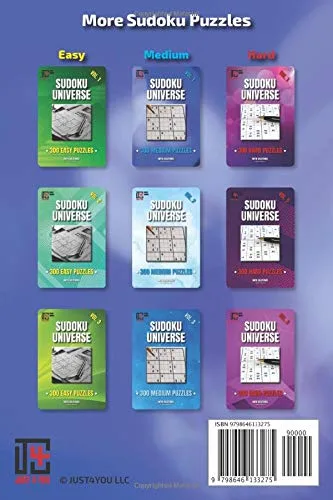 Vista 2 de Sudoku Universe 300 Medium Puzzles Vol. 1 300 Medium Sudoku Puzzles for all audiences Brain Games Just 4 You
