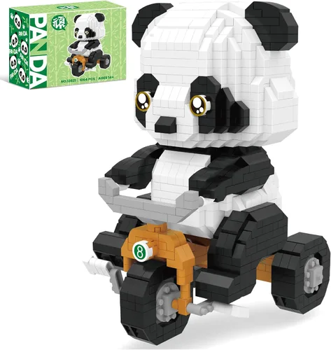 Vista 11 de Lindo kit de bloques de construcción micro mini de animales, ladrillos mini azules de gato para juguetes de construcción para adultos, niños