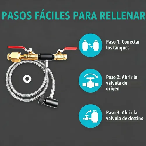 Vista 5 de Paintball - Estación de recarga de tanques de CO2, adaptador de llenado de cartuchos de CO2, manguera de conector de acero inoxidable para tanques