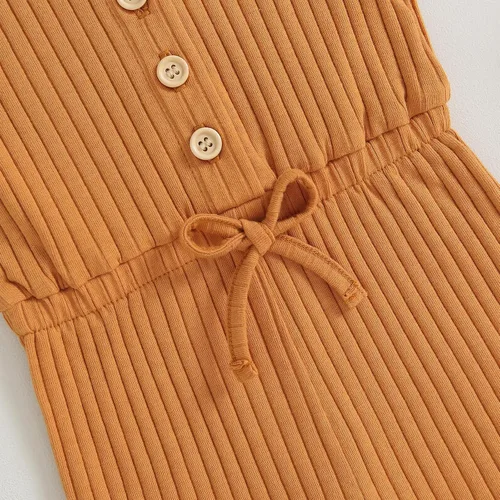 Vista 48 de Traje de verano para niña pequeña, de manga corta, acanalado, overol liso, pantalones cortos, ropa para recién nacidos