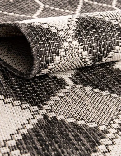 Vista 6 de Unique Loom Outdoor Trellis Collection - Alfombra de área - Traliccio (2 pies 2 pulgadas x 3 pies 1 pulgada, rectangular, carbón/marfil)