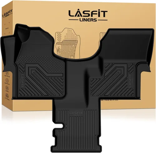 Vista 60 de LASFIT - Tapetes de suelo y maletero de auto, ajuste personalizado, de TPE, para todo tipo de clima, impermeable, juego completo, negros