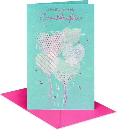 Vista 10 de American Greetings - Tarjeta de cumpleaños de gato para nieta (Te quiero mucho)