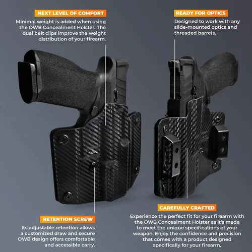 Vista 8 de OWB Concealment Holster - Outside The Waistband Holster - fits Walther PDP Compact 4.5