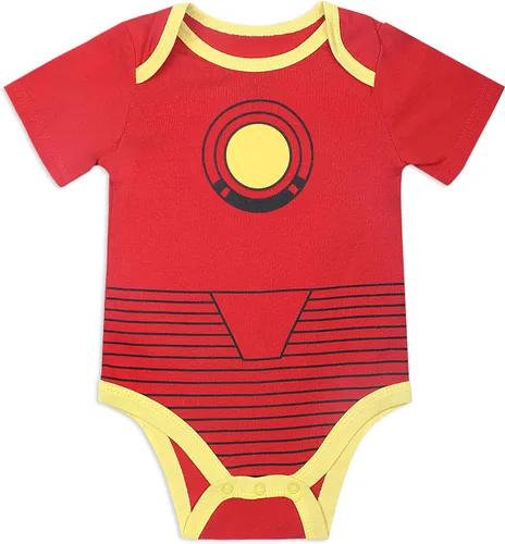 Vista 3 de Marvel Avengers Baby Boys 5 Pack Short Sleeve Bodysuit for Newborns and Infants BlueRedBlackGreen