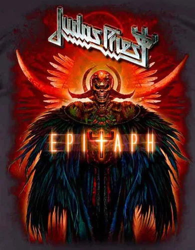 Vista 3 de Judas Priest Epitaph Jumbo Official - Camiseta negra para hombre, Negro