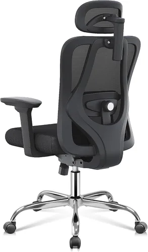 Vista 8 de DEVAISE - Silla ergonómica de malla para oficina con reposacabezas 3D ajustable y función de inclinación, silla grande y alta reclinable y cómoda