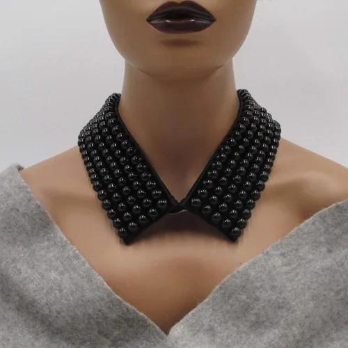 Vista 3 de Trimscraft collar collar de perlas simuladas desmontable falso collar gargantilla ropa accesorio para mujer