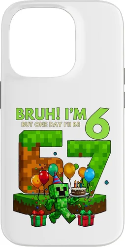 Vista 17 de Bruh I'm 6 But One-Day I'll Be 67 Retro 6th Birthday Kids Case for iPhone 17
