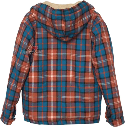 Vista 4 de Lumberjack Sherpa - Chaqueta con capucha con forro de lana y 4 bolsillos, camisa de trabajo para hombre, chaqueta con capucha para hombre