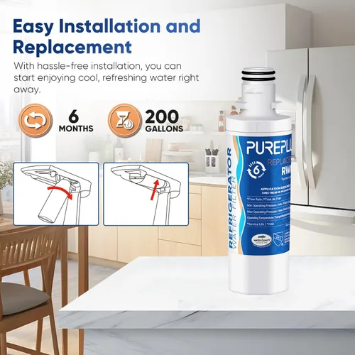Vista 7 de PUREPLUS ADQ747935 Certificado NSF 53&42 Repuesto para LT1000P LT1000 Kenmore Elite 9980 LT1000PC, MDJ64844601 ADQ74793501, LMXS28626S, LFXS26973S