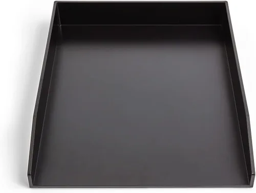 Vista 7 de TRU RED Bandeja de cartas de plástico apilable de carga lateral, color negro - Organizador de papel de escritorio para archivos y documentos