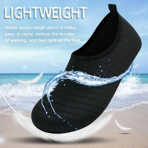 Vista 4 de ANLUKE - Zapatos de agua de secado rápido para mujeres y hombres, estilo calcetines, sensación de pies descalzos, ideales para yoga, playa, natación