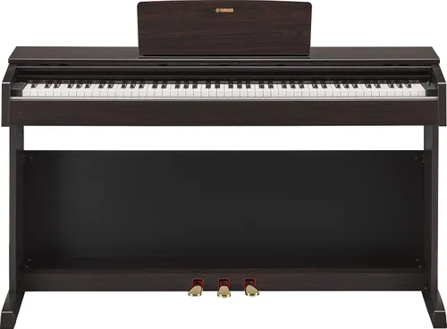 Vista 3 de Yamaha YDP143R Serie Arius - Piano de consola digital con banco, madera de palo rosa oscuro